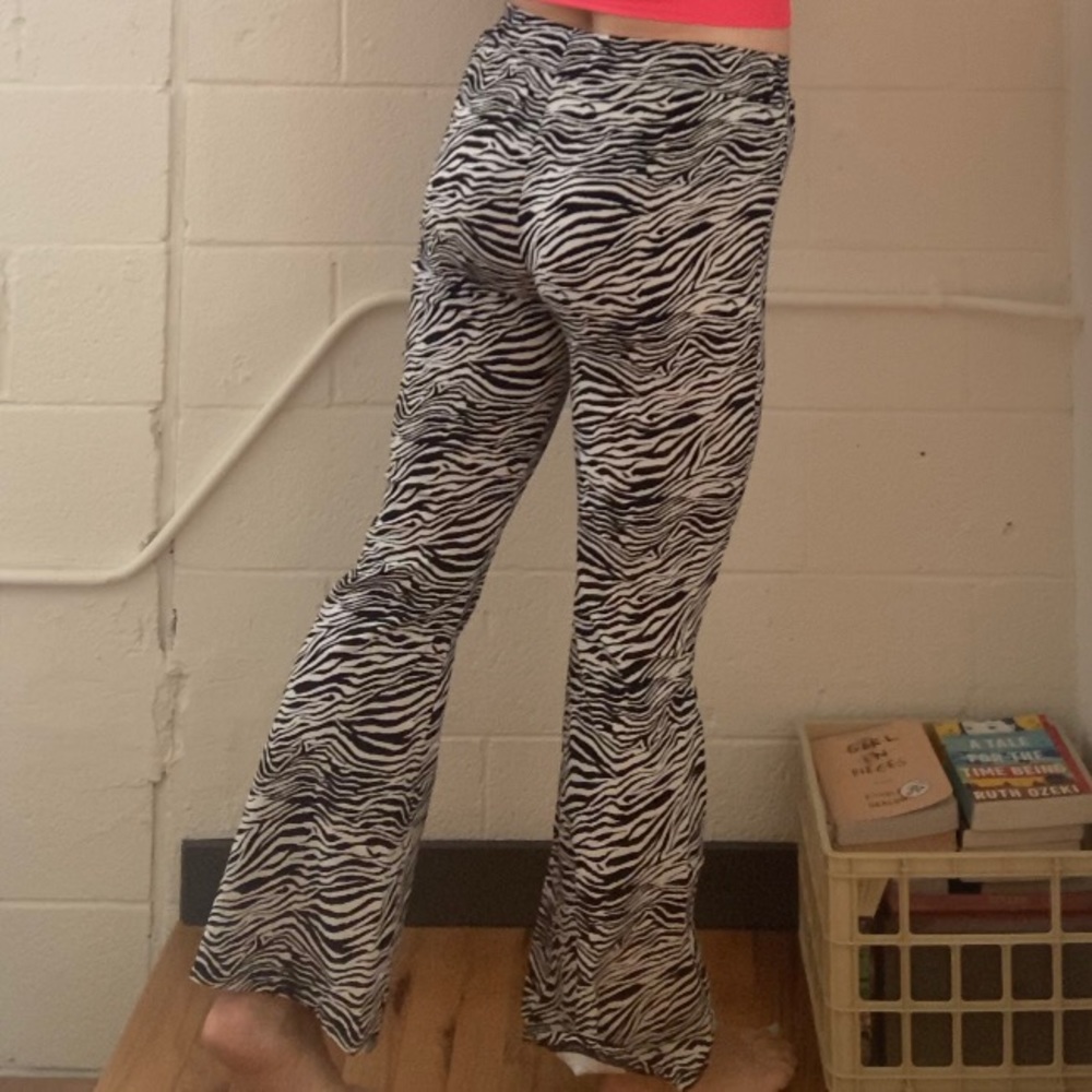 zebra flare pants